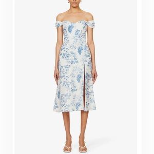 NWT Reformation Bridgton Linen Midi Dress - Corsica